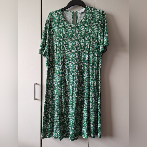 Green Floral Dress Asos Curve Size 20 - Picture 2 of 10
